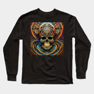 Cosmic Psychedelic Skull - Trippy Patterns 56 Long Sleeve T-Shirt